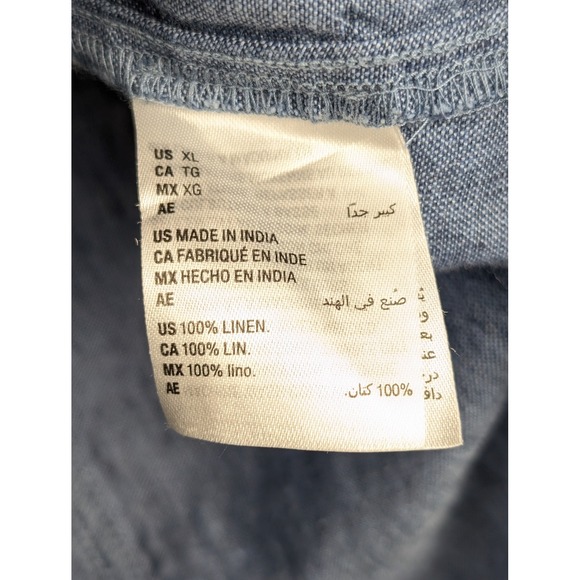 Charter Club 100% Linen Denim Style Jacket Blue XL Button Lagenlook Coastal - Picture 4 of 10